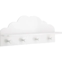 Półka z 4 wieszakami CLOUD, 48 x 22 x 12 cm
