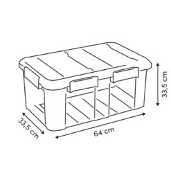 Plastikowy pojemnik z pokrywą, 75 l , 64 x 48 x 33,5 cm