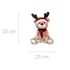 Pluszowy renifer w czapce, 35 cm