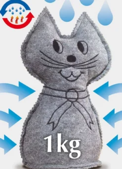 Pochłaniacz wilgoci wielokrotnego użytku KOT - 1 kg