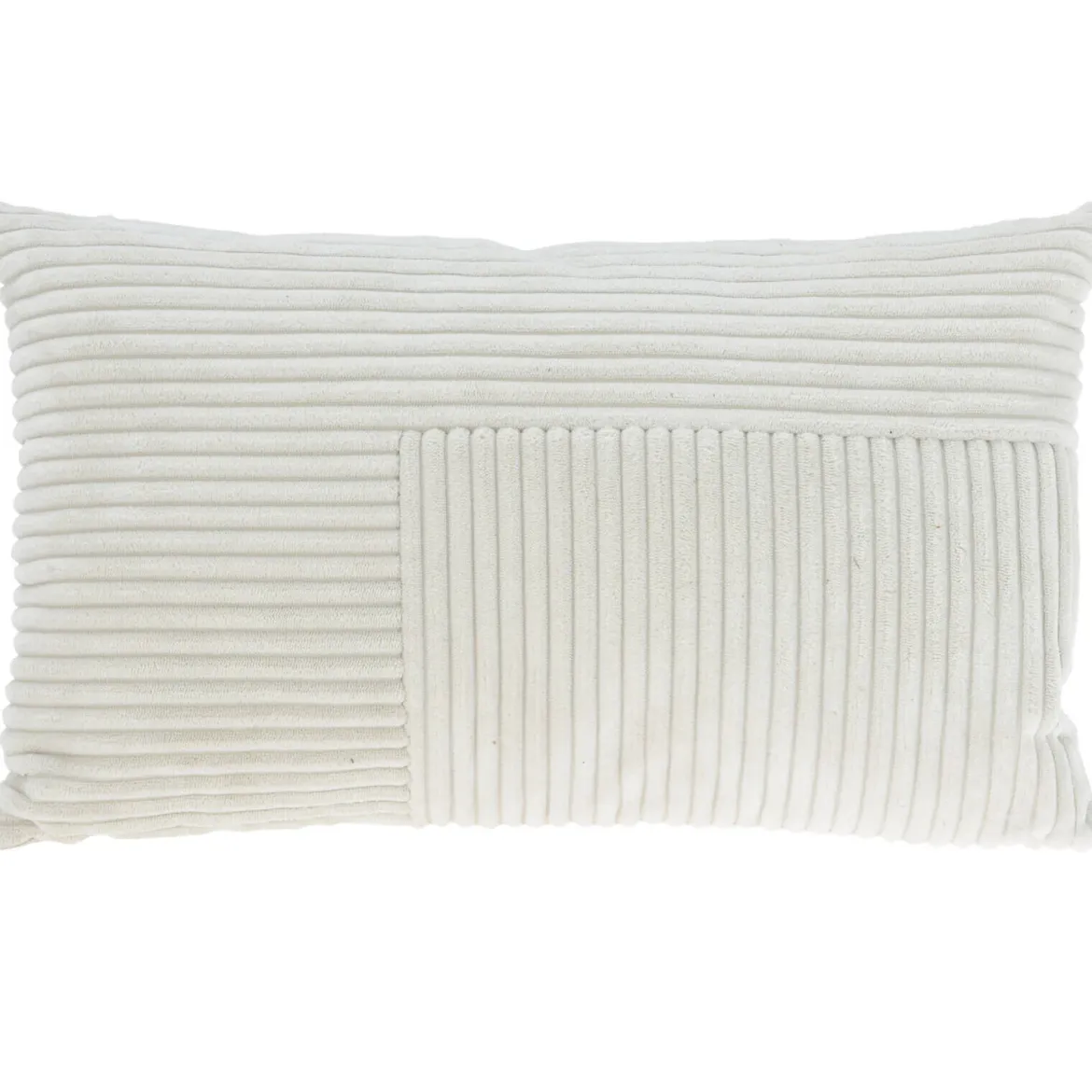 Poduszka dekoracyjna ze sztruksowym patchworkiem z przodu, 30 x 50 cm