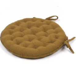 Poduszka na krzesło okrągła Secession, bawełniana, Ø 37 cm