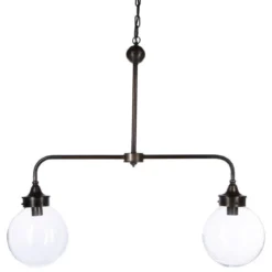 Podwójna lampa sufitowa - metal, szkło 103 x 25 x 193 cm