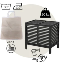 Podwójny kosz na pranie, bambusowy MOA, 90 l