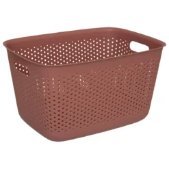 Pojemnik ażurowy SIENNE, plastik, z uchwytami, 17 l
