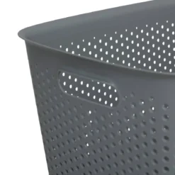Pojemnik ażurowy SIENNE, plastik, z uchwytami, 17 l