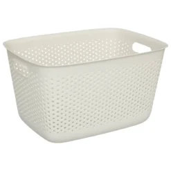Pojemnik ażurowy SIENNE, plastik, z uchwytami, 17 l