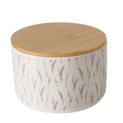 Pojemnik ceramiczny LAVANDER z bambusową pokrywą, Ø 16 cm