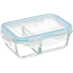 Pojemnik na lunch szklany, 2-komorowy, 1,1 l, CLIP
