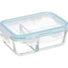 Pojemnik na lunch szklany, 2-komorowy, 700 ml, CLIP