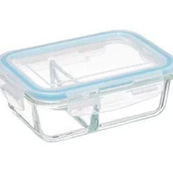 Pojemnik na lunch szklany, 2-komorowy, 700 ml, CLIP