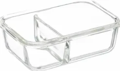 Pojemnik na lunch szklany, 2-komorowy, 700 ml, CLIP