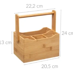 Pojemnik na przybory kuchenne z uchwytem, bambus