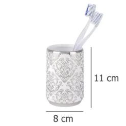 Pojemnik na szczoteczki do zębów BAROCK SILVER, WENKO
