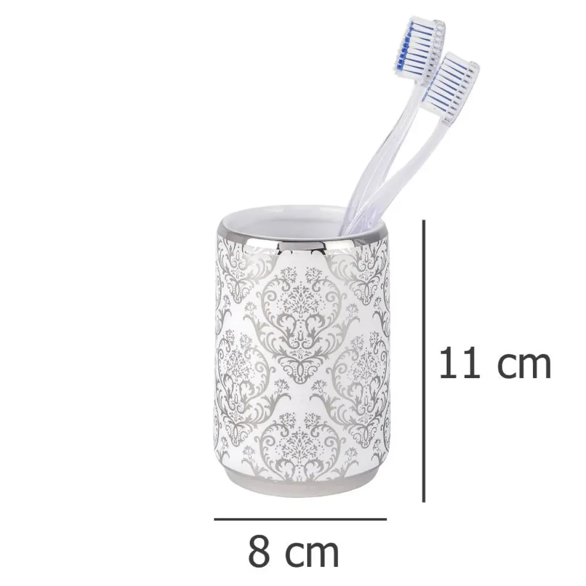 Pojemnik na szczoteczki do zębów BAROCK SILVER, WENKO