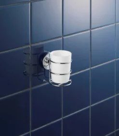 Pojemnik na szczoteczki do zębów MILAZZO, Vacuum-Loc - stal chromowana, WENKO