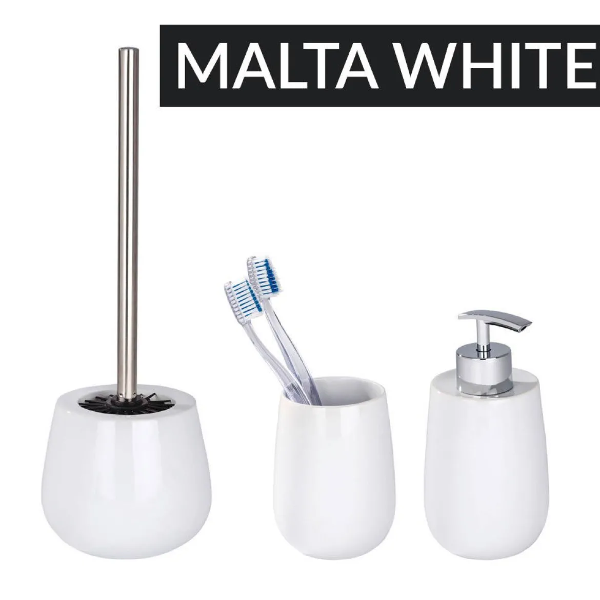 Pojemnik na szczotkę MALTA + szczotka WC, WENKO