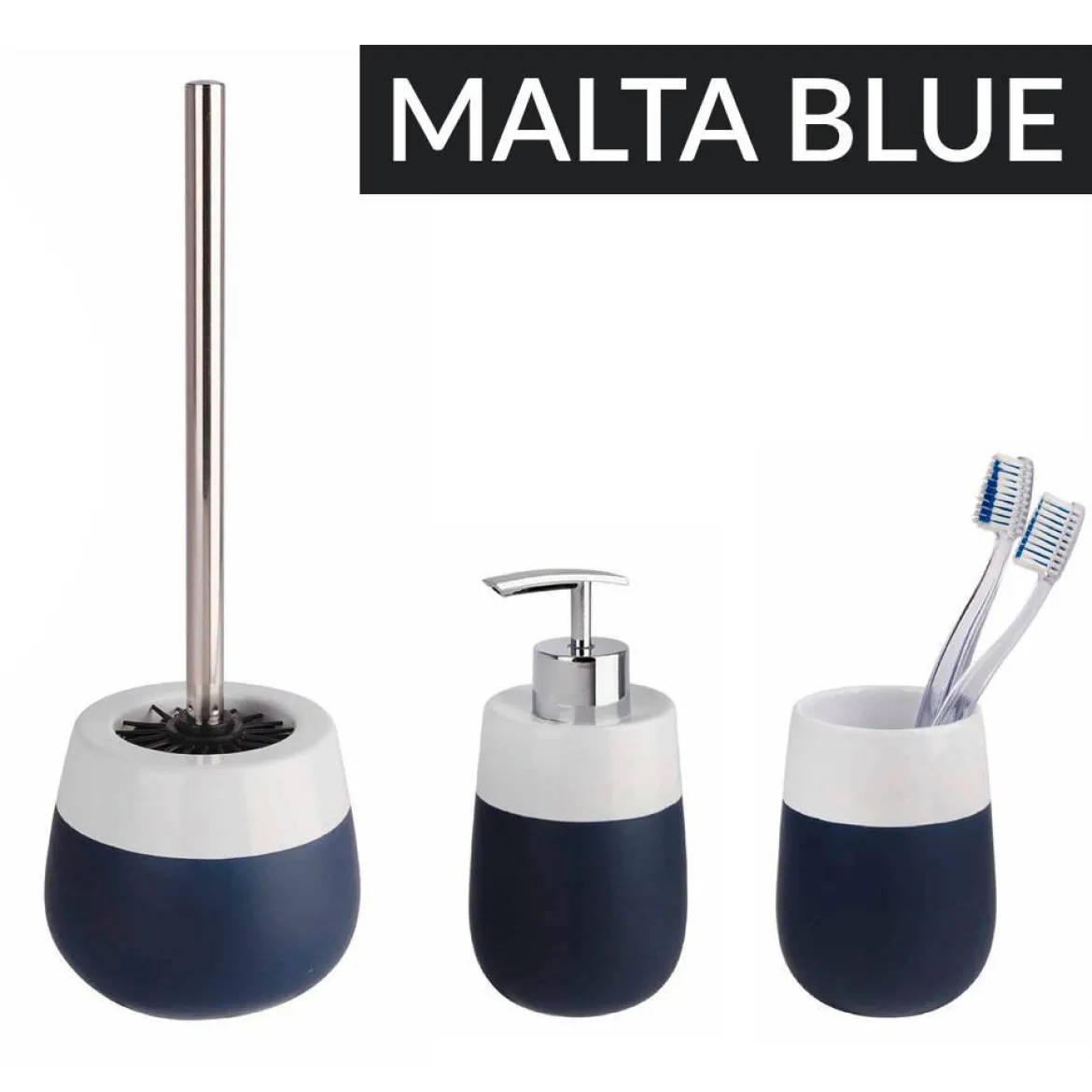 Pojemnik na szczotkę MALTA + szczotka WC, WENKO