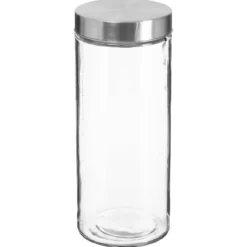Pojemnik na żywność szklany z pokrywą ze stali nierdzewnej, 2000 ml
