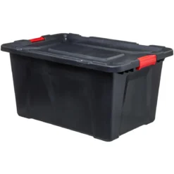 Pojemnik plastikowy z pokrywką, z zawiasami
