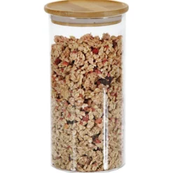Pojemnik szklany z pokrywką z bambusa, 1,2 L, KESPER