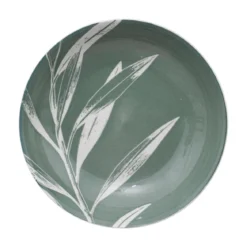 Porcelanowa zastawa stołowa dla 6 osób, wzór liści, 18 elementów