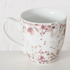 Porcelanowy kubek ze wzorem kwiatów, BERNADA, 480 ml