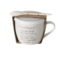 Porcelanowy kubek z pokrywką i łyżeczką, BAKERY, 600 ml