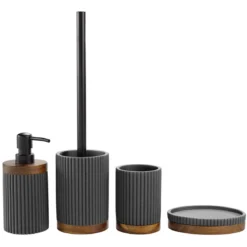 Prążkowany kubek łazienkowy NIAGARA, 8 x 10.8 cm
