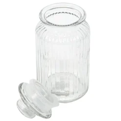 Prążkowany słoik ze szczelną pokrywką, 1000 ml