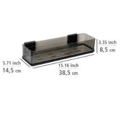 Prostokątna półka łazienkowa QUADRO, Vacuum-Loc, pod prysznic, WENKO