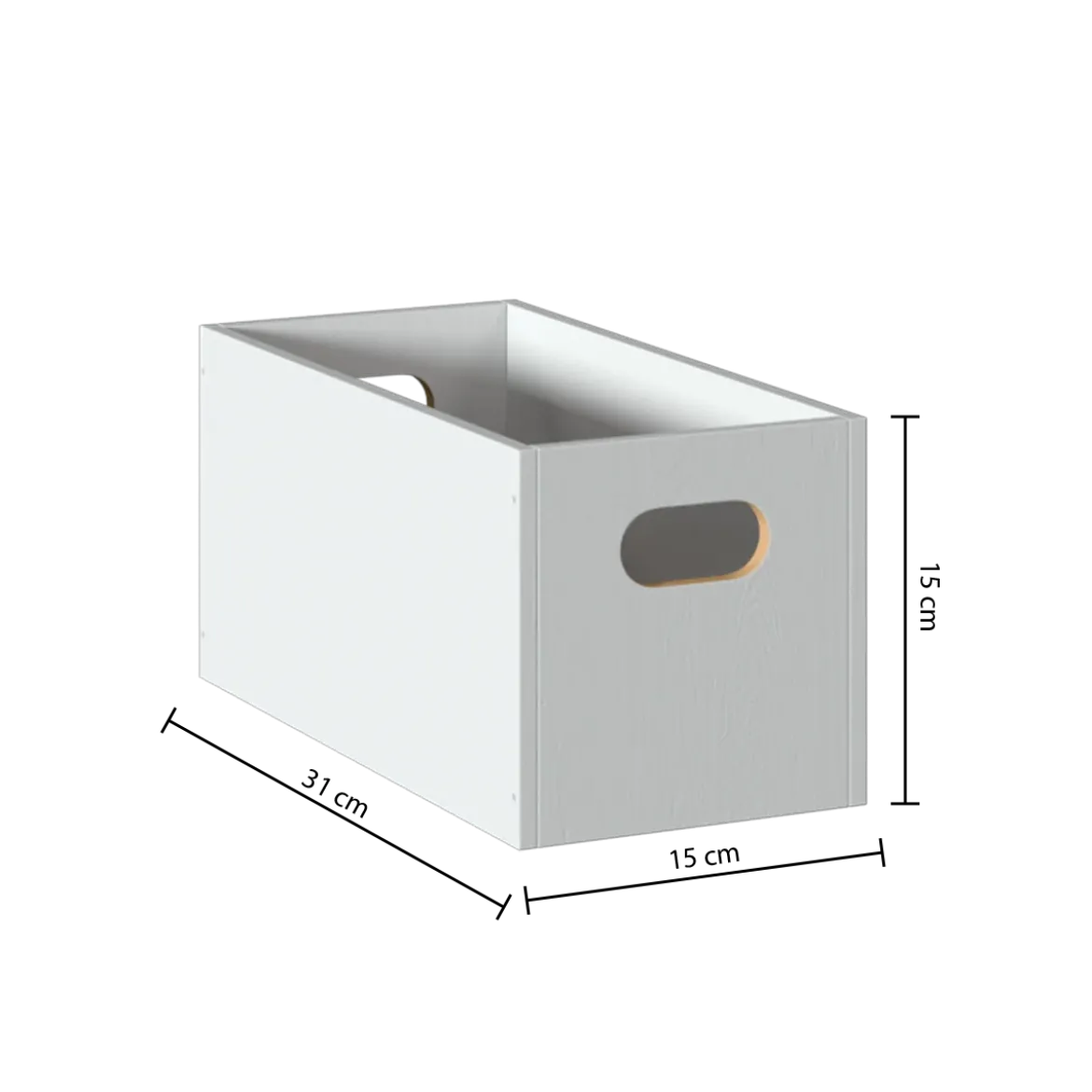 Pudełko do przechowywania z uchwytami STORAGE, 30 x 14,9 x 14,9 cm