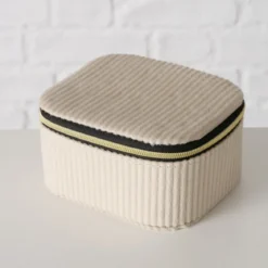 Pudełko na biżuterię obite sztruksem CAJA, 12 x 10 x 6 cm