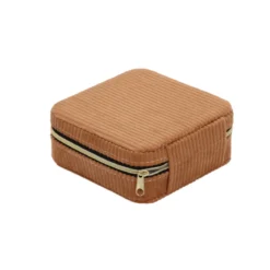 Pudełko na biżuterię, sztruks, 12 x 12 x 5 cm