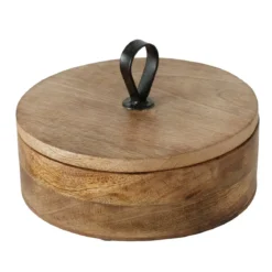 Pudełko okrągłe KABIR, drewno mango, Ø 19 cm