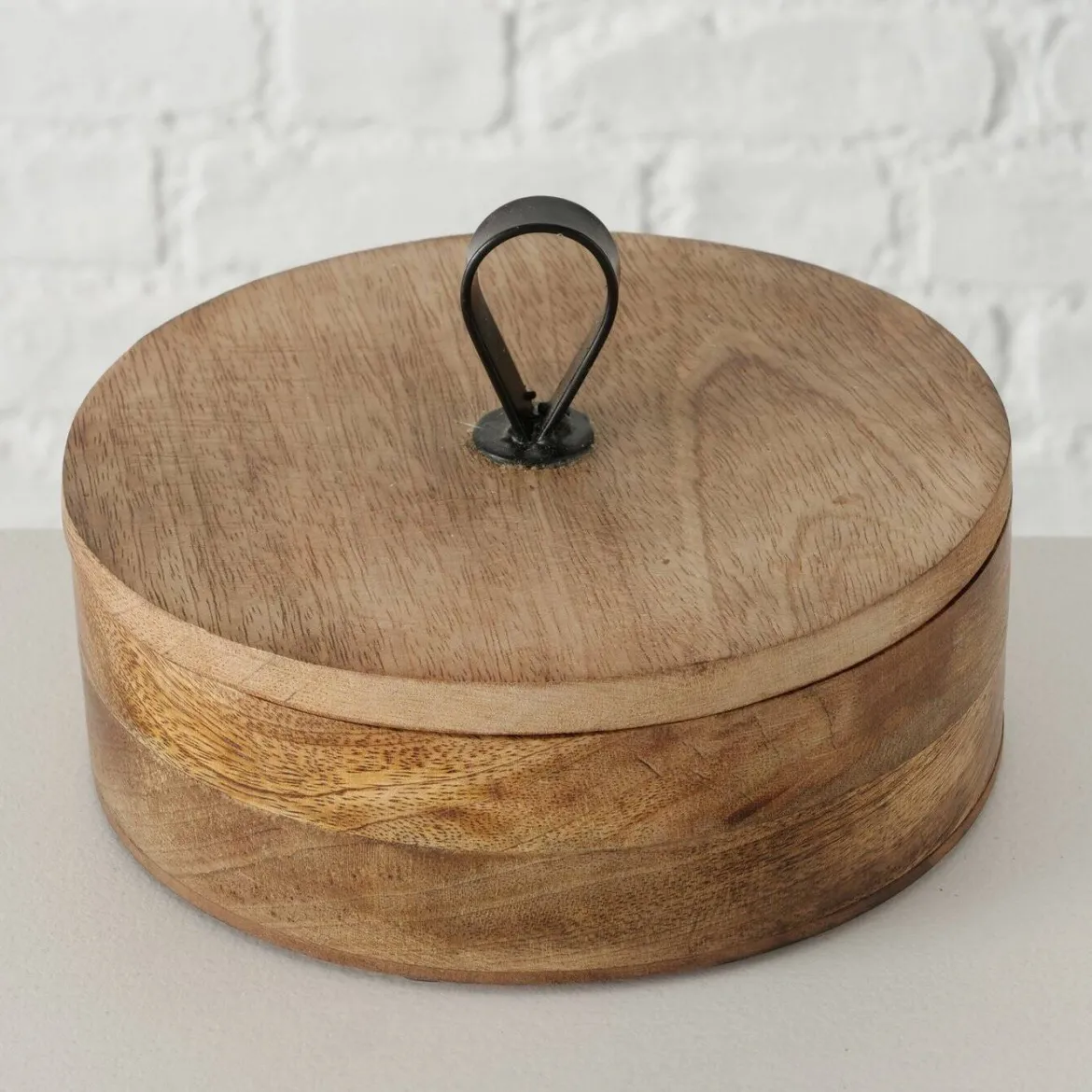 Pudełko okrągłe KABIR, drewno mango, Ø 19 cm