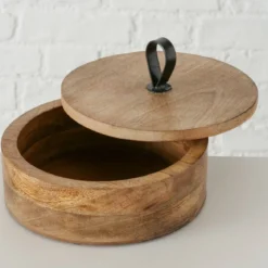 Pudełko okrągłe KABIR, drewno mango, Ø 19 cm