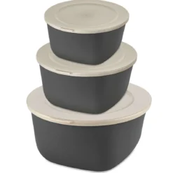 Pudełko z pokrywką 1l + 2l + 4l, CONNECT BOX SET STOCKHOLM, zestaw 3 sztuki, KOZIOL