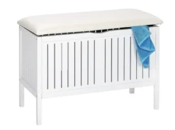 Pufa łazienkowa OSLO, kosz na pranie, schowek - 2w1, WENKO