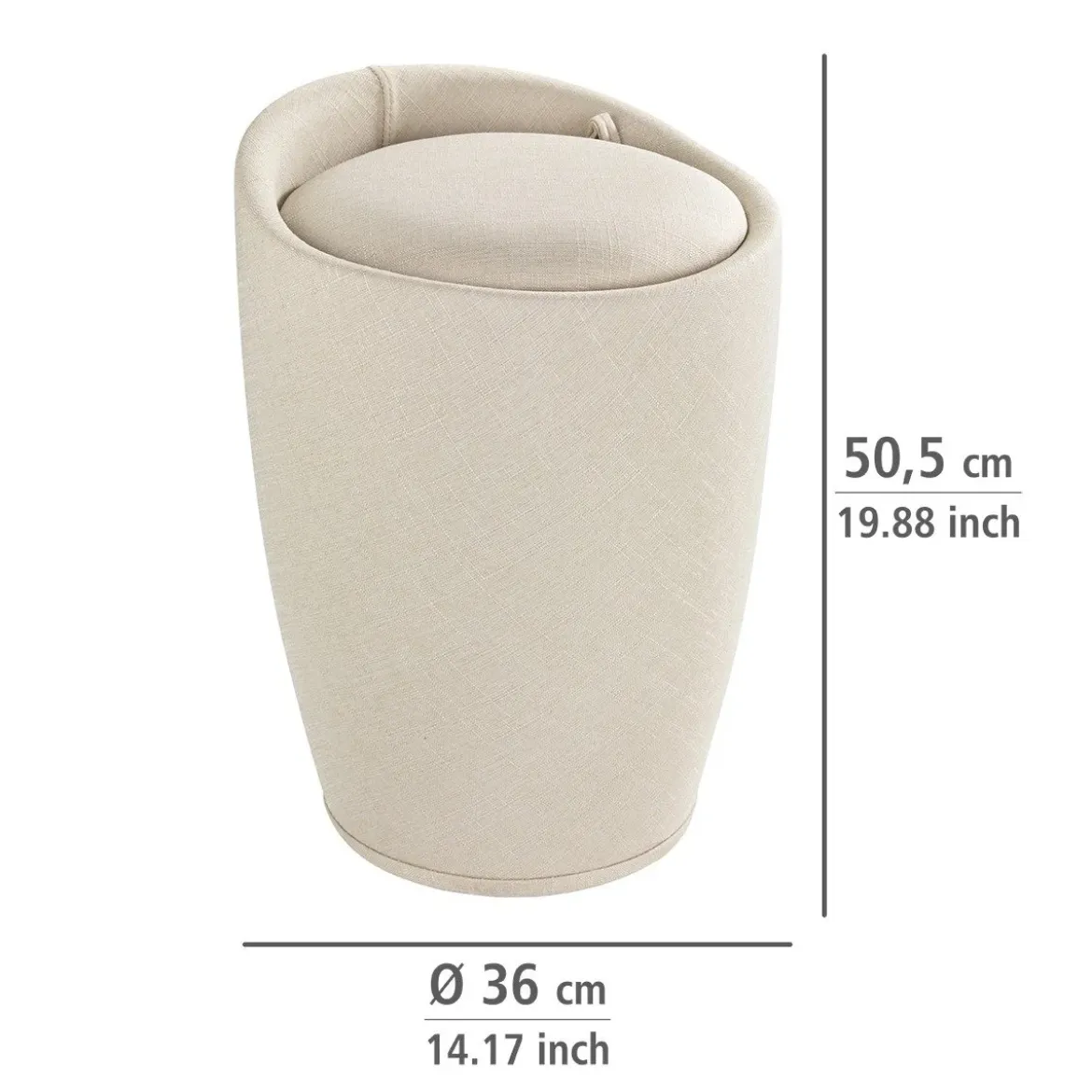 Pufa CANDY - kosz na pranie, 2w1, WENKO