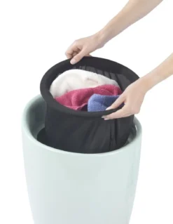 Pufa i kosz na pranie CANDY, nowoczesny taboret do łazienki 2w1, WENKO