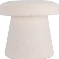 Pufa okrągła tapicerowana TEDDY grzybek boucle, Ø 43 x 38 cm