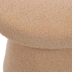Pufa okrągła tapicerowana TEDDY grzybek boucle, Ø 43 x 38 cm