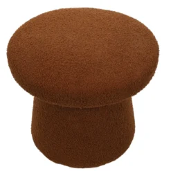 Pufa okrągła tapicerowana TEDDY grzybek boucle, Ø 43 x 38 cm