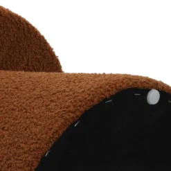 Pufa okrągła tapicerowana TEDDY grzybek boucle, Ø 43 x 38 cm