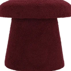 Pufa okrągła tapicerowana TEDDY grzybek boucle, Ø 43 x 38 cm