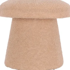 Pufa okrągła tapicerowana TEDDY grzybek boucle, Ø 43 x 38 cm
