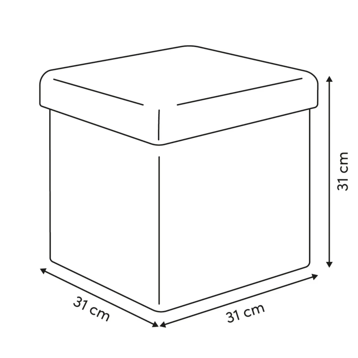 Pufa składana boucle MODUL, 31 x 31 cm