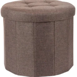 Pufa z pikowanym siedziskiem OTTOMAN, Ø 45 x 39 cm