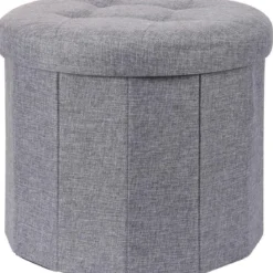 Pufa z pikowanym siedziskiem OTTOMAN, Ø 45 x 39 cm